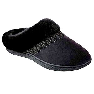 - Isotoner Black Microsuede Mule Slippers! NEW!